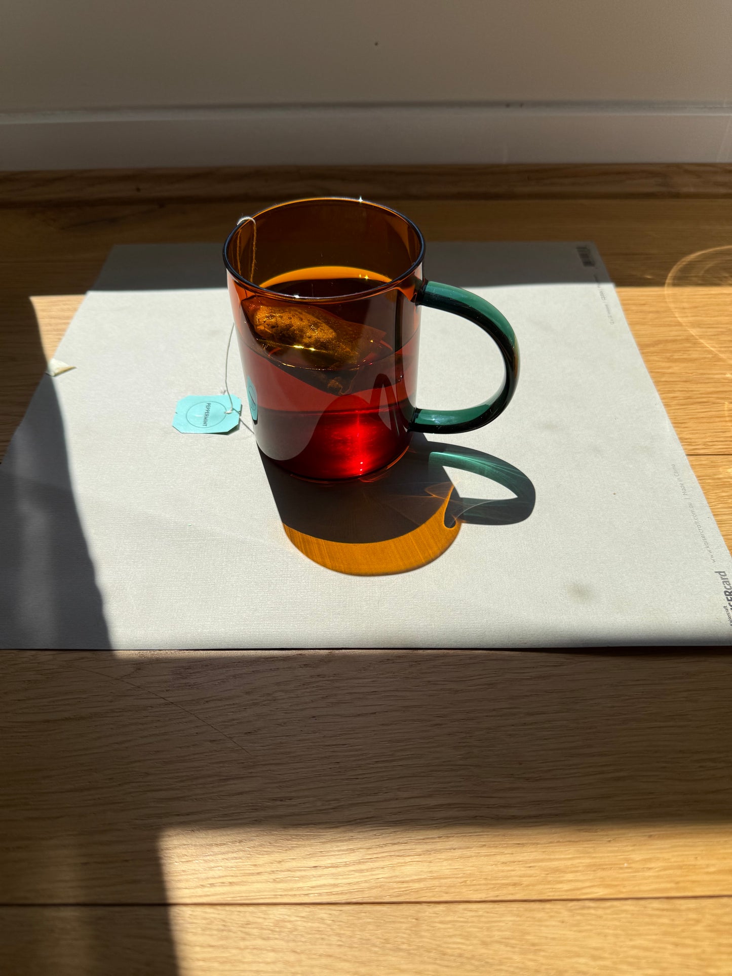 Peppermint tea in the morning sunshine