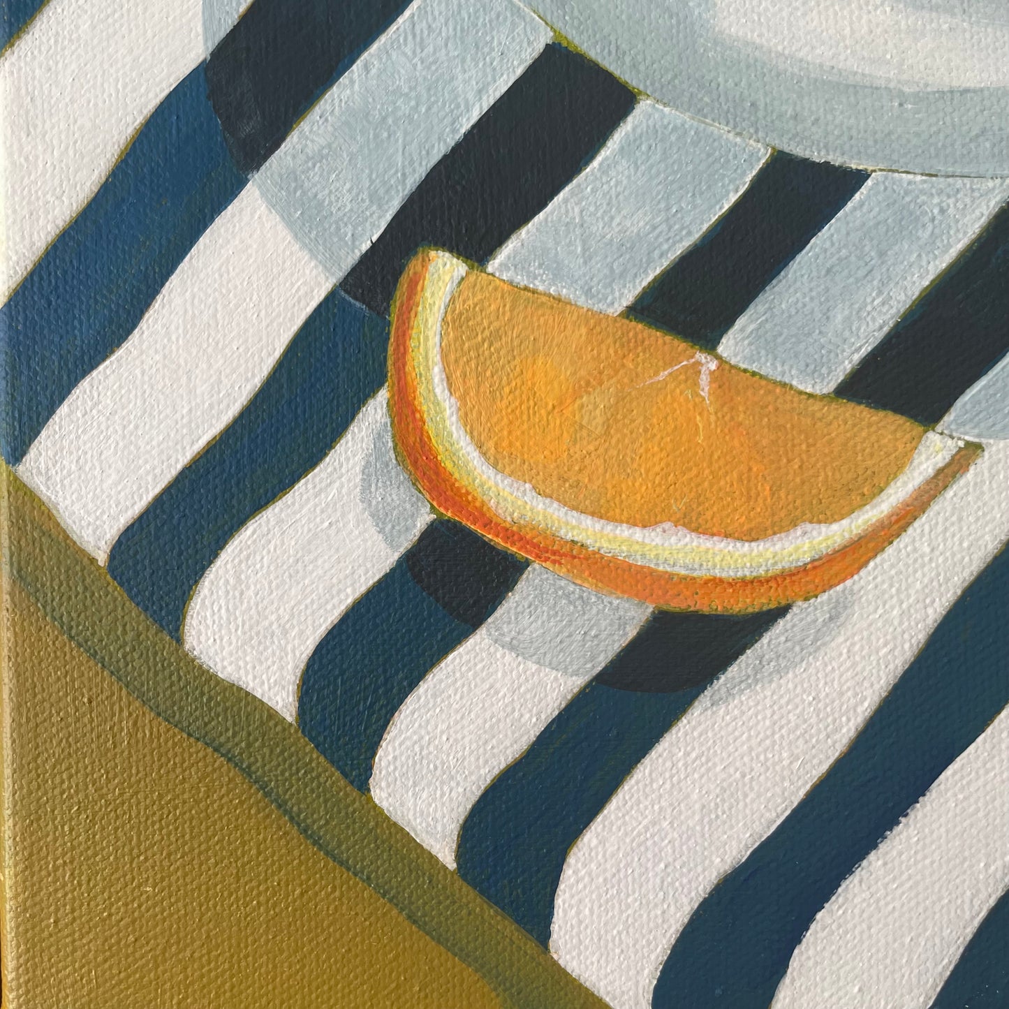 Orange bowl with blue cloth - Sold