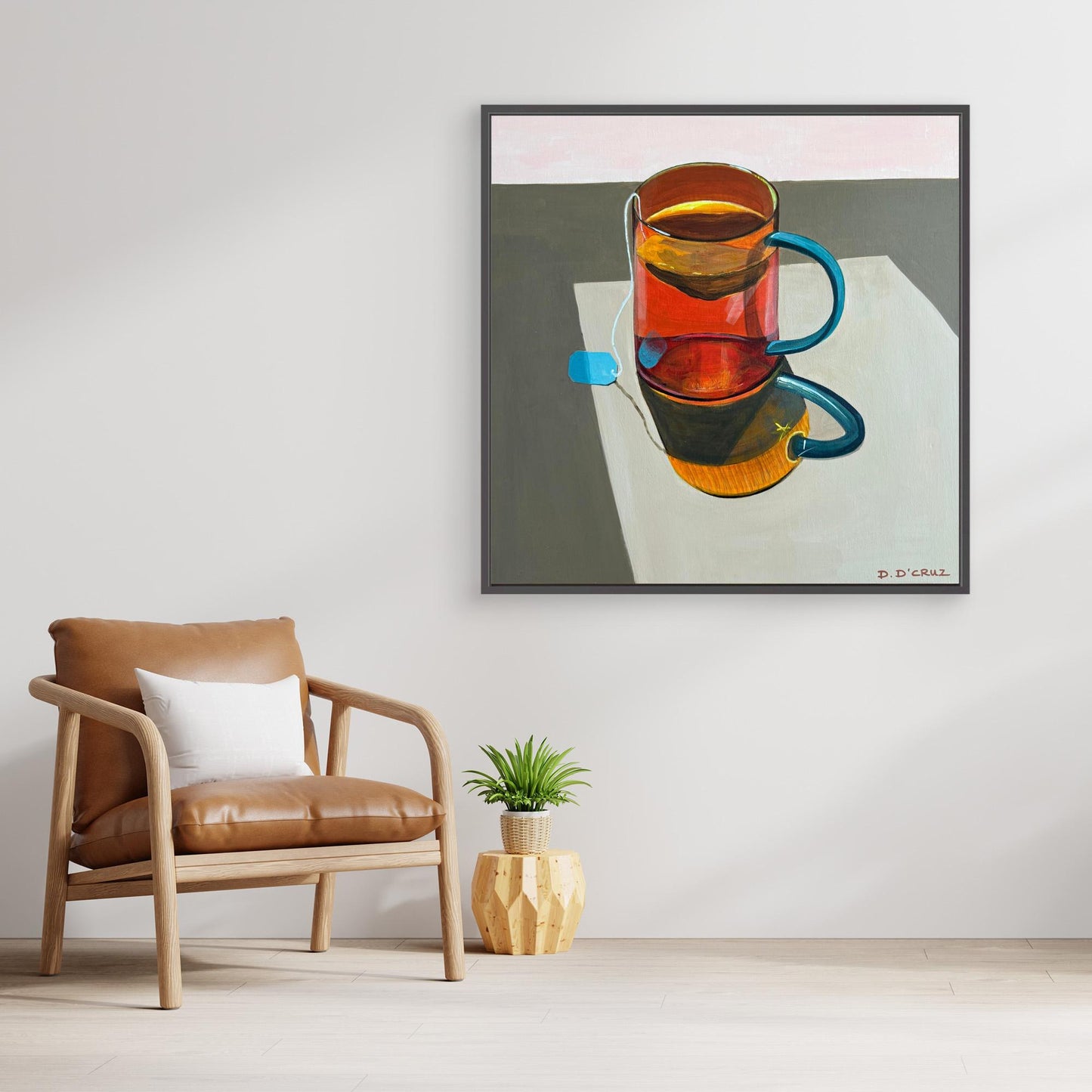Peppermint tea in the morning sunshine print on canvas 