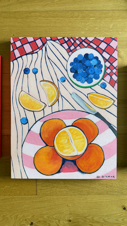 Oranges and blueberries