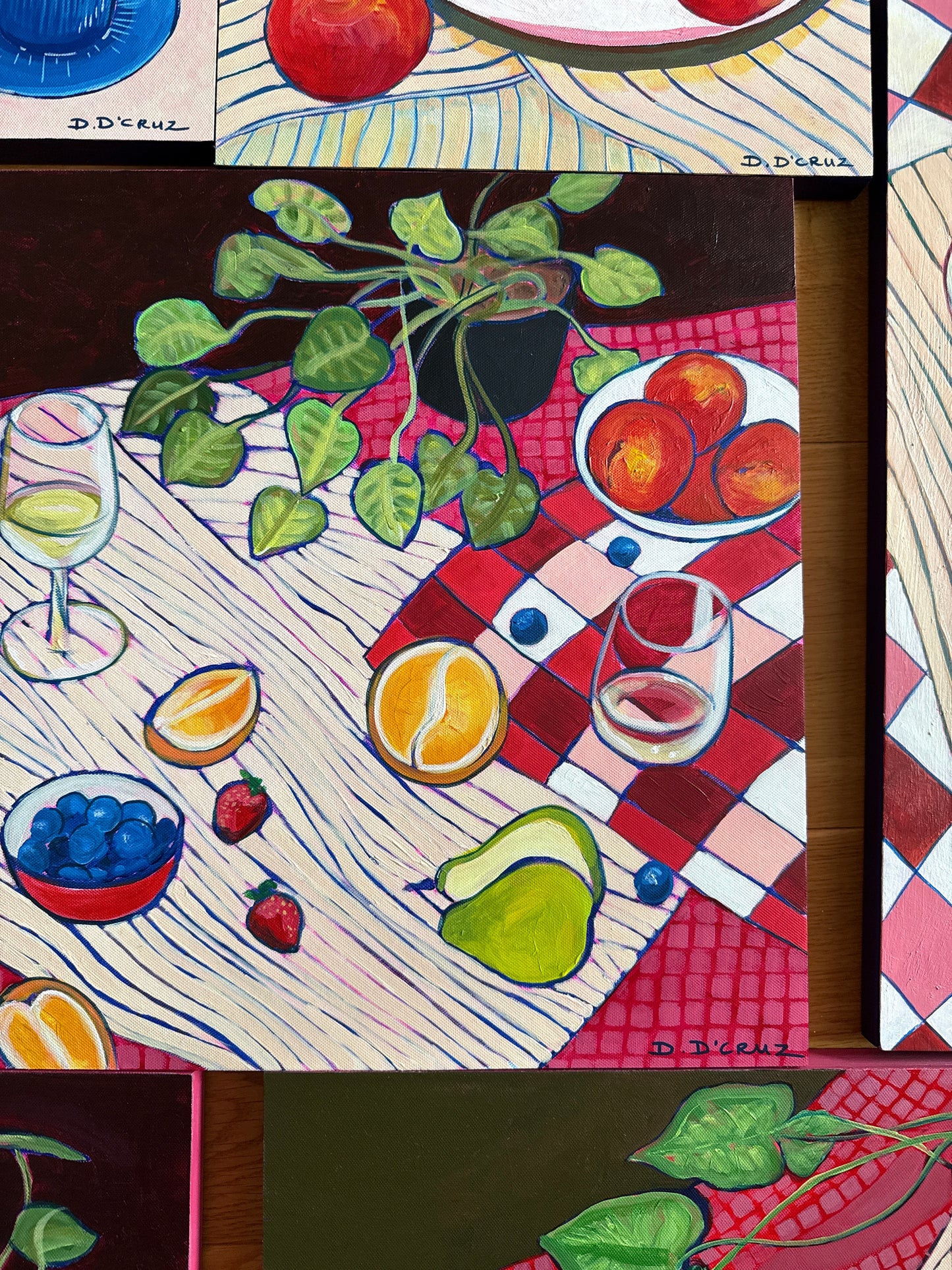 Sunset picnic landscape.