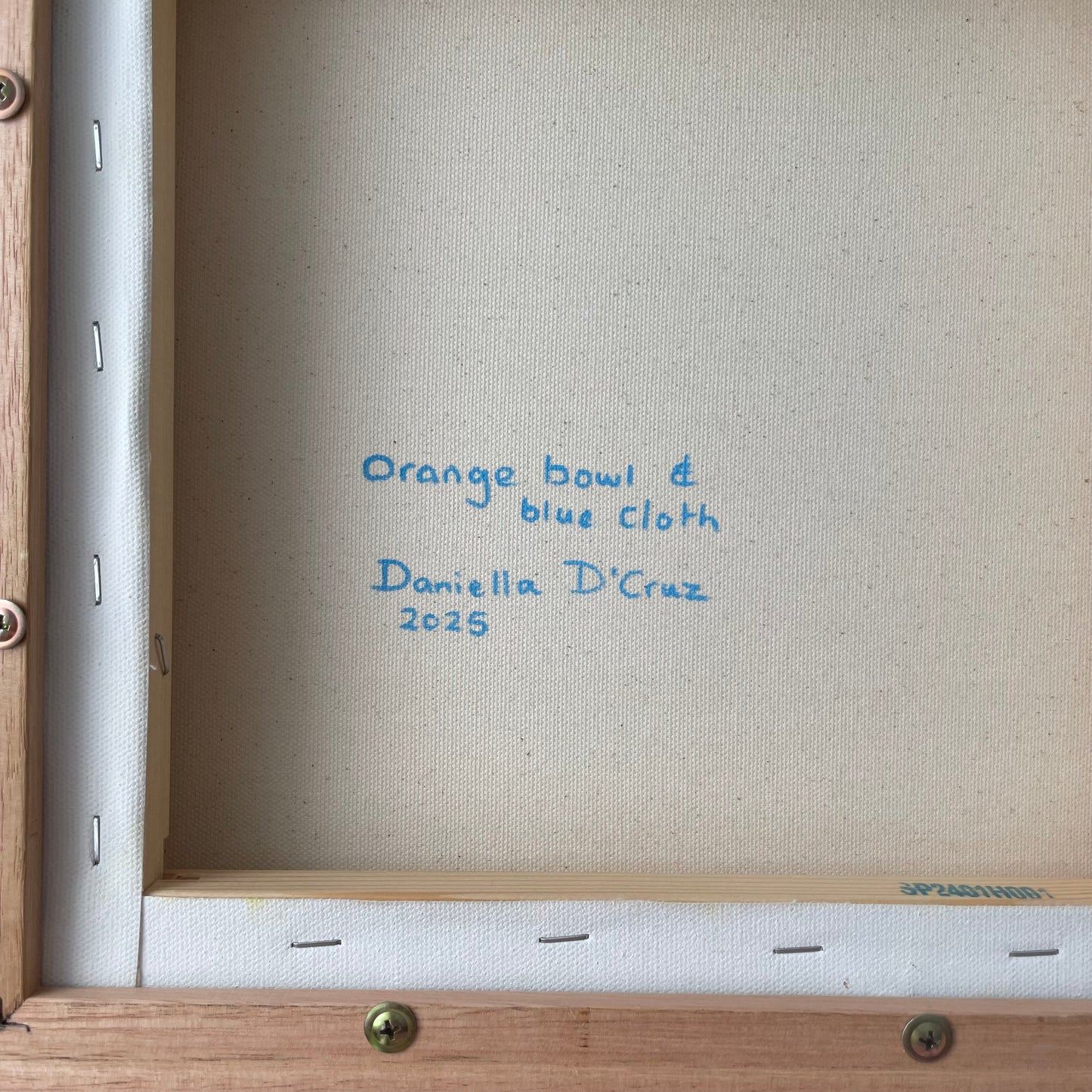 Orange bowl with blue cloth - Sold