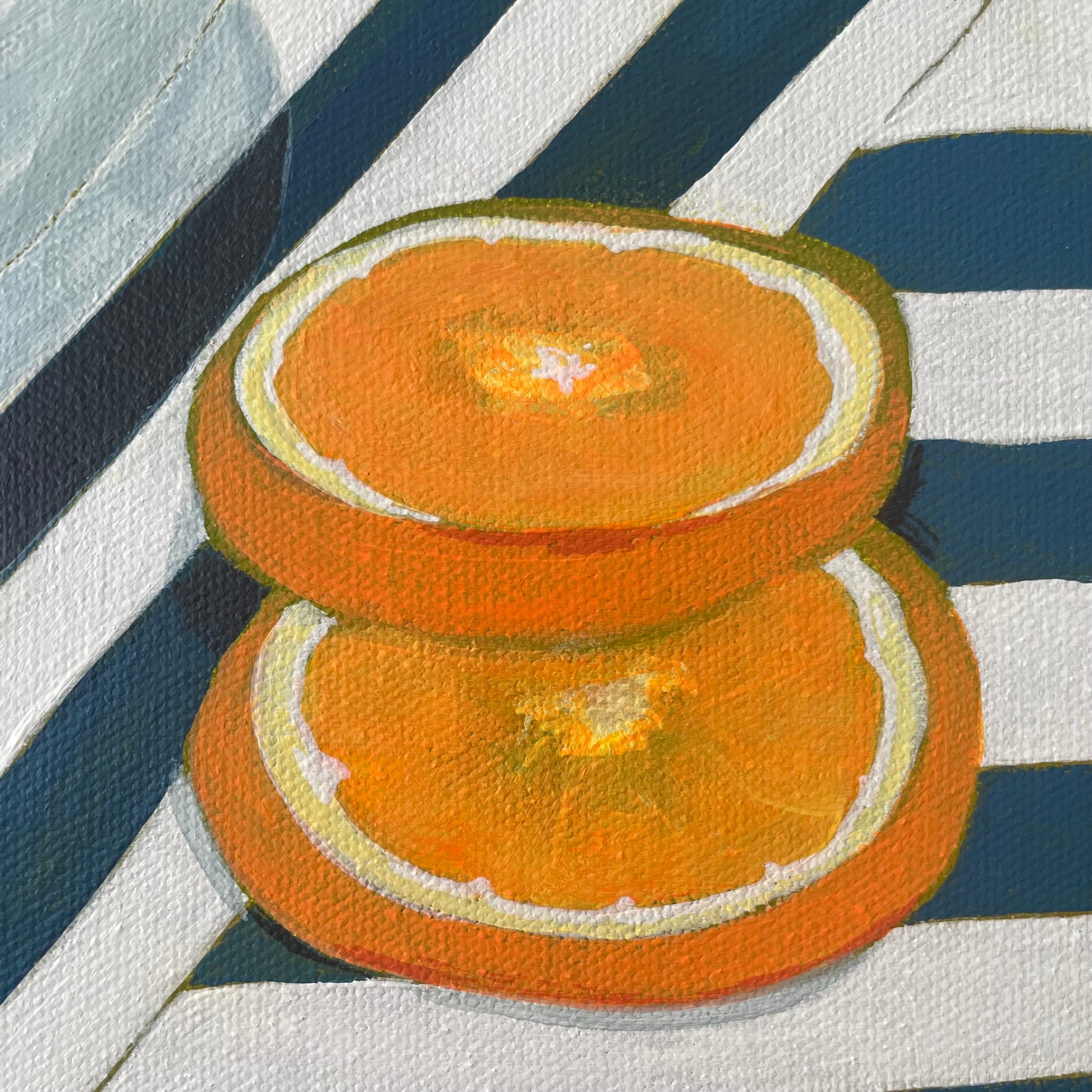 Orange bowl with blue cloth - Sold