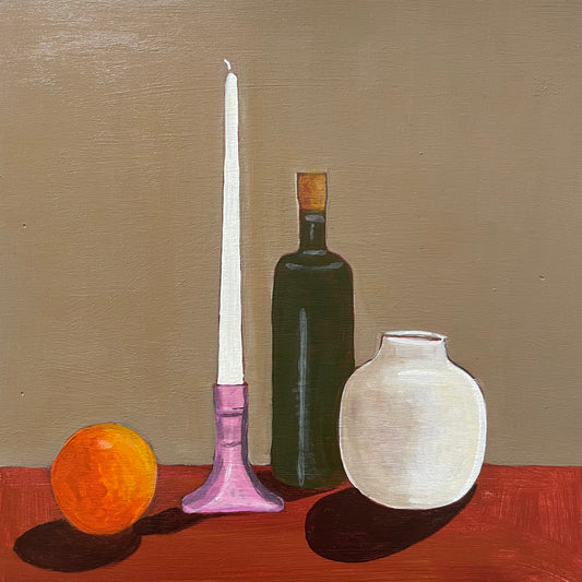 Candlestick with small Ceramic jar