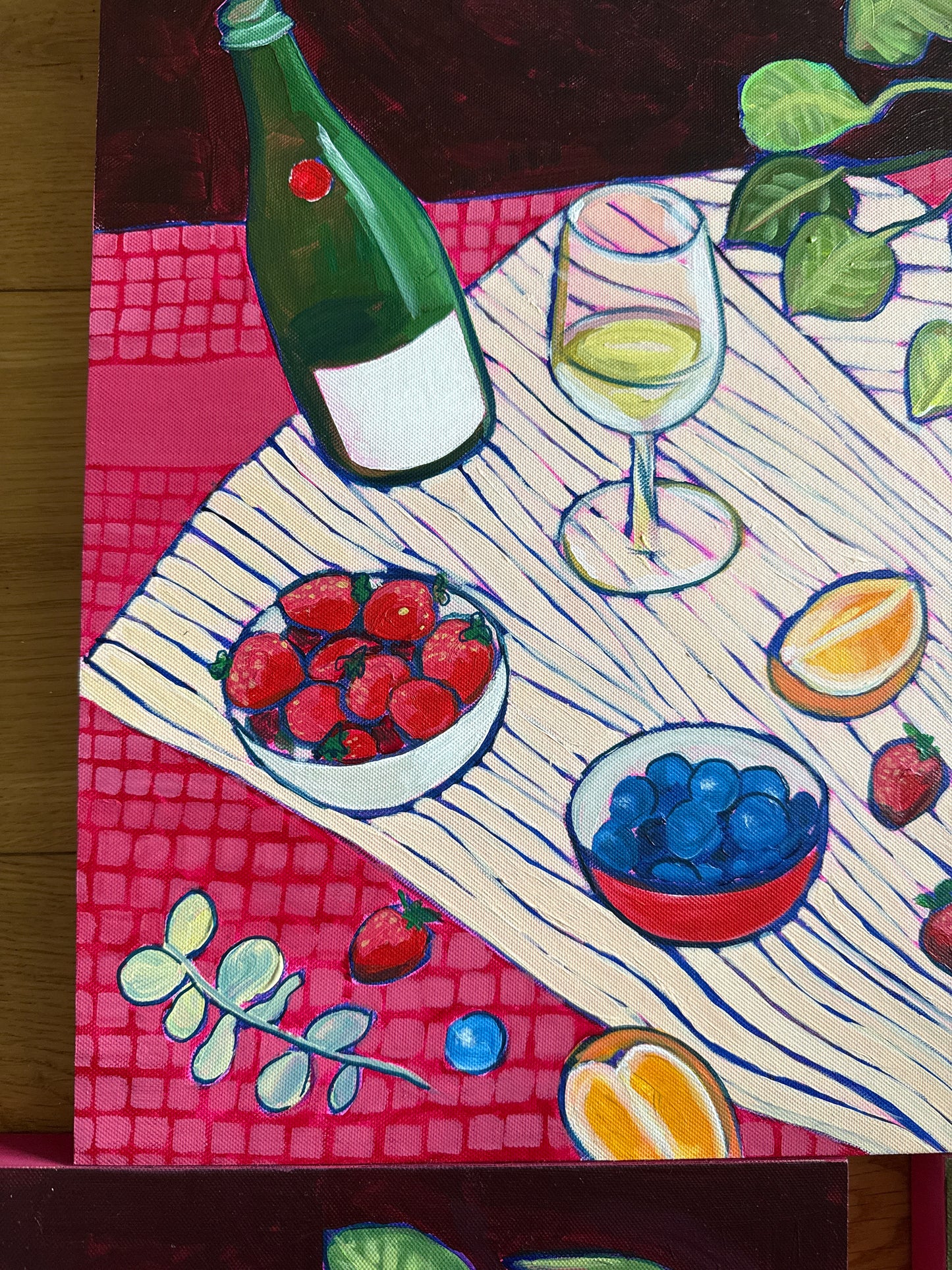 Sunset picnic landscape.