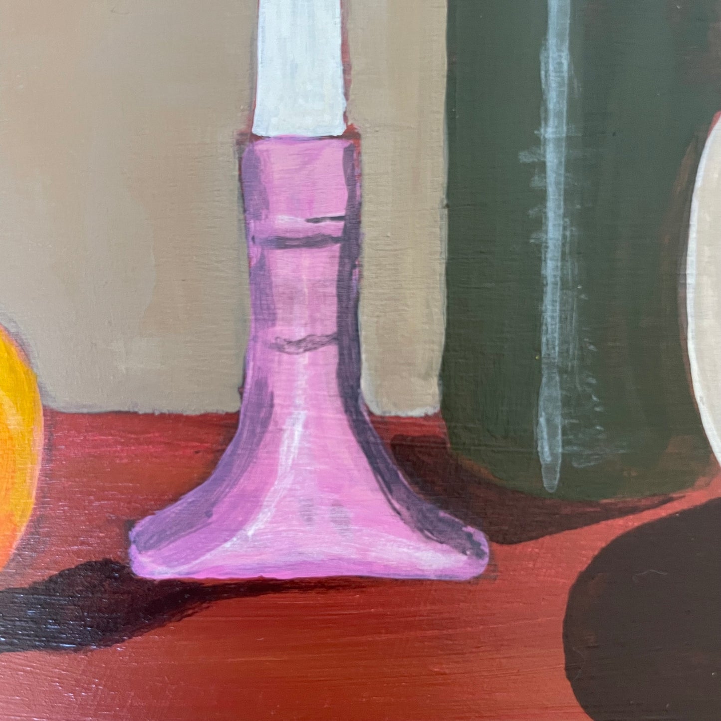 Candlestick with small Ceramic jar