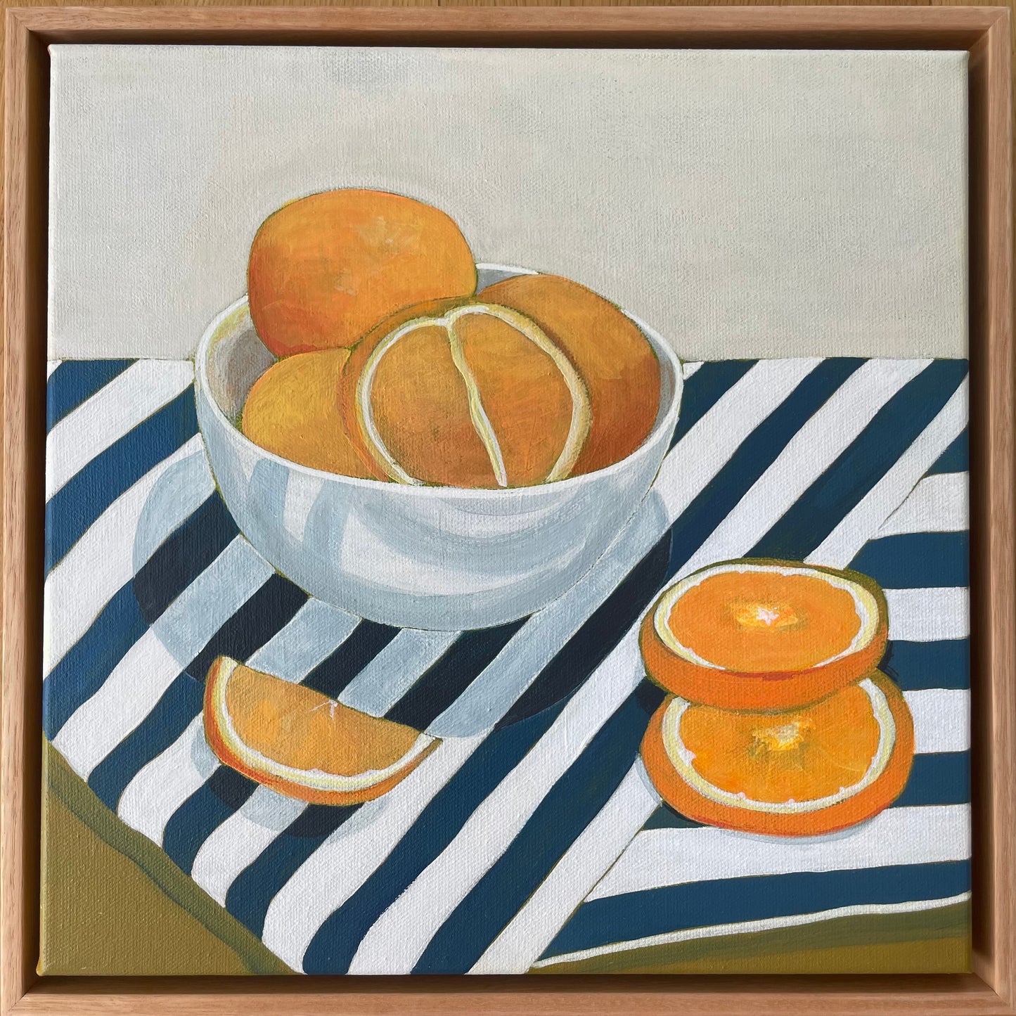 Orange bowl with blue cloth - Sold