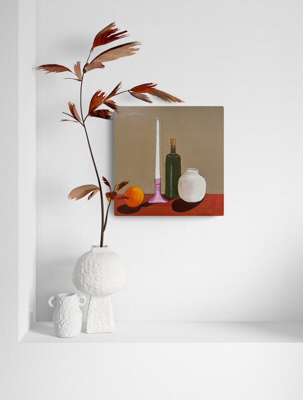 Candlestick with small Ceramic jar