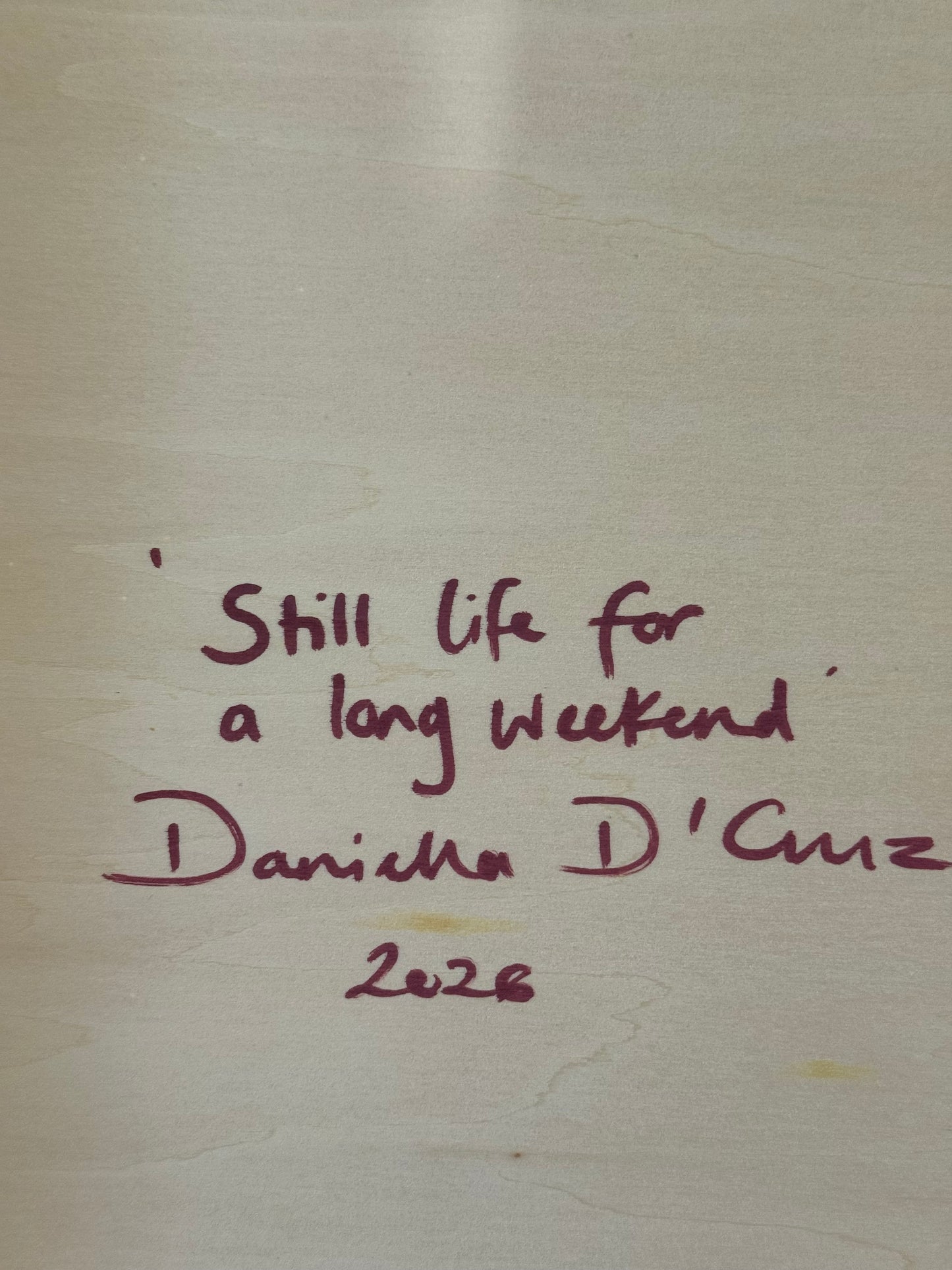 Still life for a long weekend