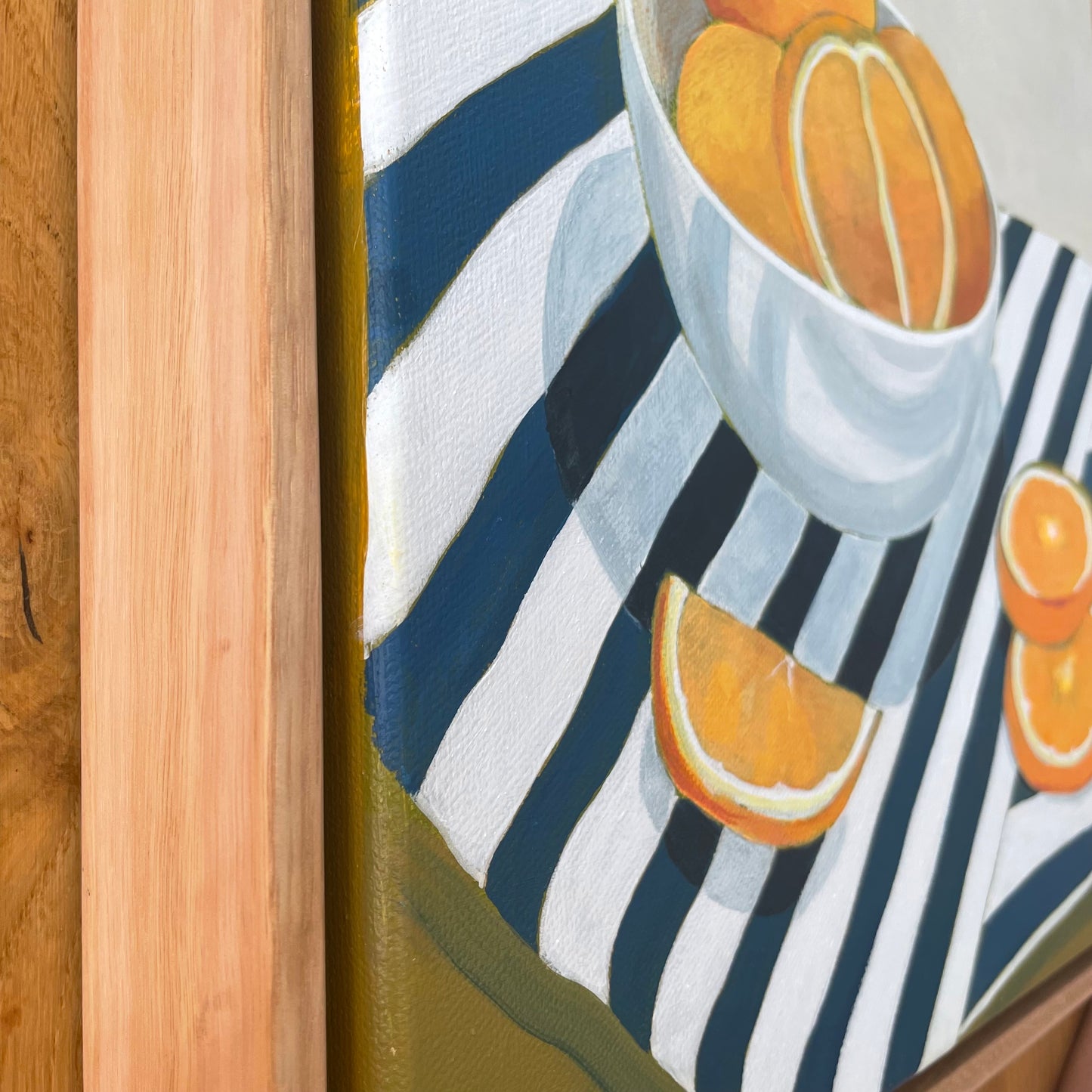 Orange bowl with blue cloth - Sold