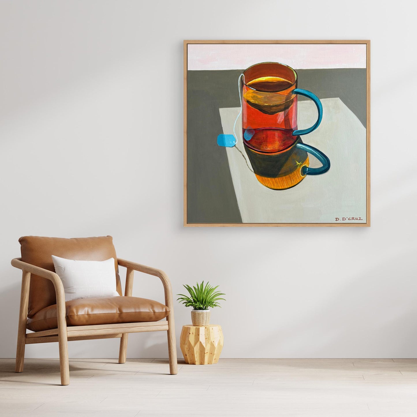 Peppermint tea in the morning sunshine print on canvas 