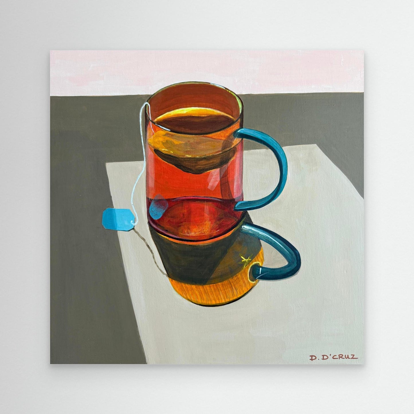 Peppermint tea in the morning sunshine print on canvas 