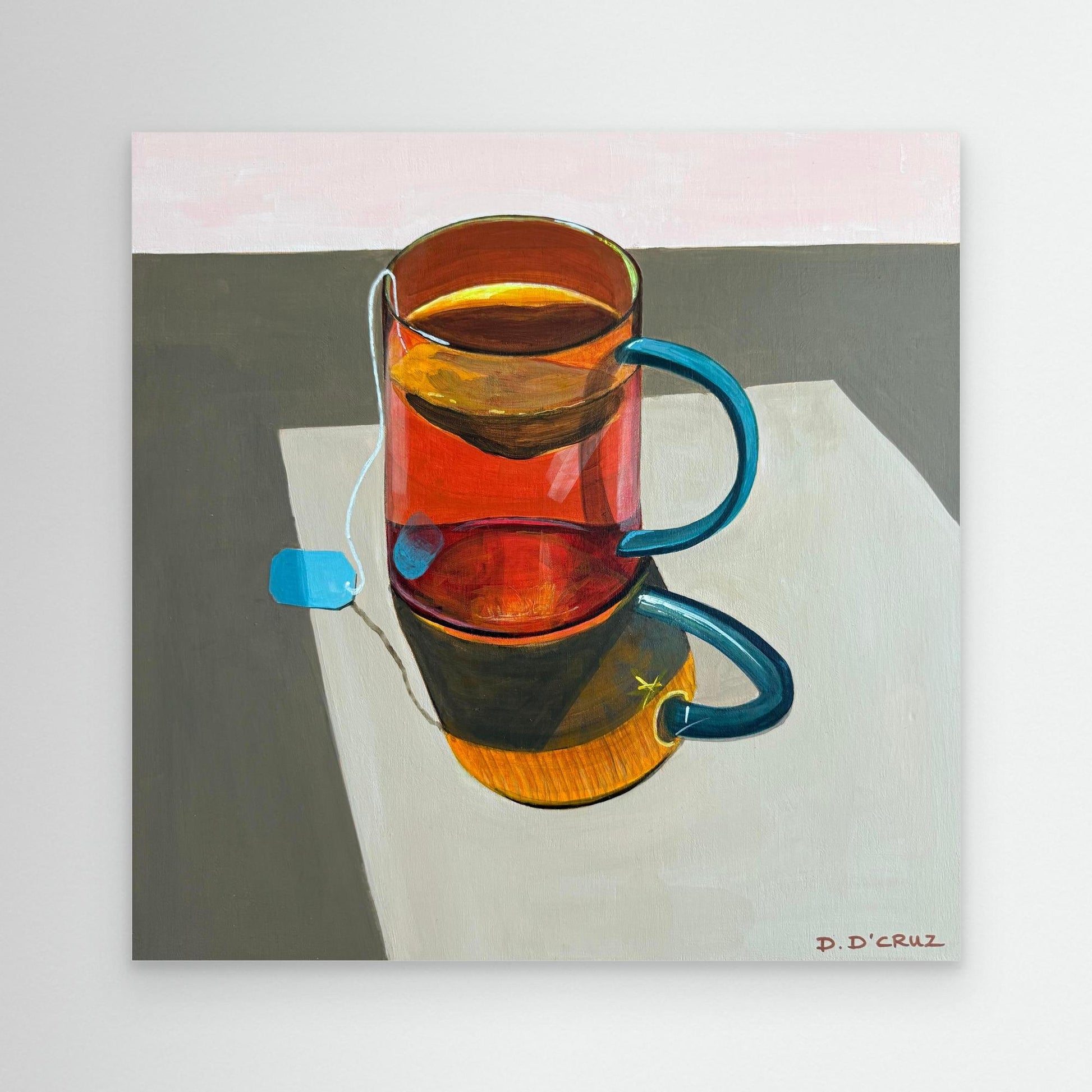 Peppermint tea in the morning sunshine print on canvas 