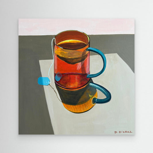 Peppermint tea in the morning sunshine print on canvas 